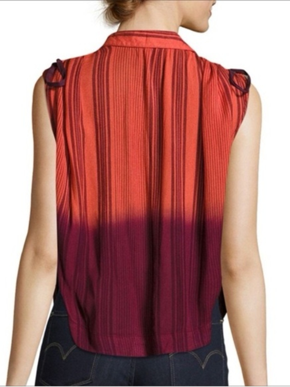 Sleeveless Ombre Button-Front - Picture 2 of 6